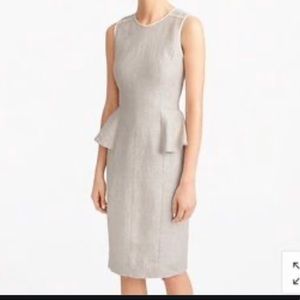 NWOT J CREW LINEN PEPLUM FRENCH DRESS